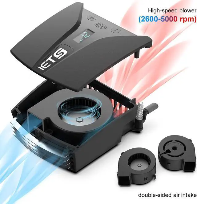 Alt view image 2 of 7 - GT202UB vacuum laptop fan cooler With temperature display intelligent temperature measurement cooling 13 wind speed (2600-5000RPM turbo fan) Perfect for Rapid Cooling of gaming laptop