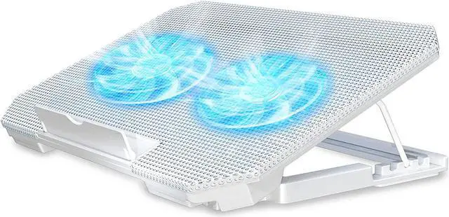 Main image of Laptop Cooling Pad with Adjustable Height Two 5.1 Inches Fan 2 USB Ports Suitable for 12"-15.6" LaptopsWhite