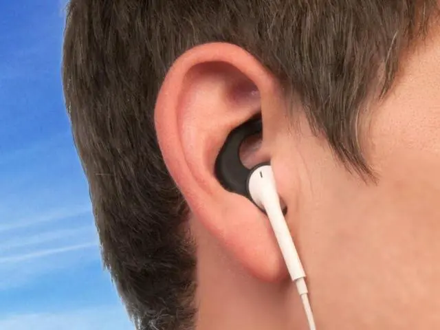 Alt view image 2 of 3 - BudLoks Earphone Sport Grips for iPod and Earpod Style Earbuds - AirPods iPhone 3/4/5/6 Black