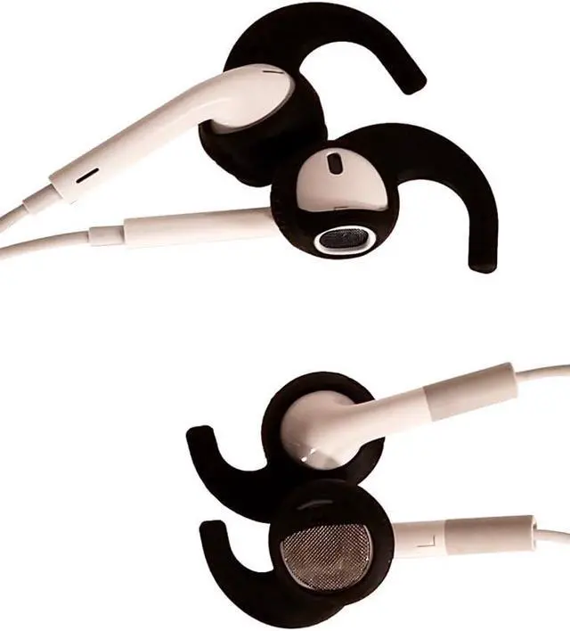 Alt view image 3 of 3 - BudLoks Earphone Sport Grips for iPod and Earpod Style Earbuds - AirPods iPhone 3/4/5/6 Black