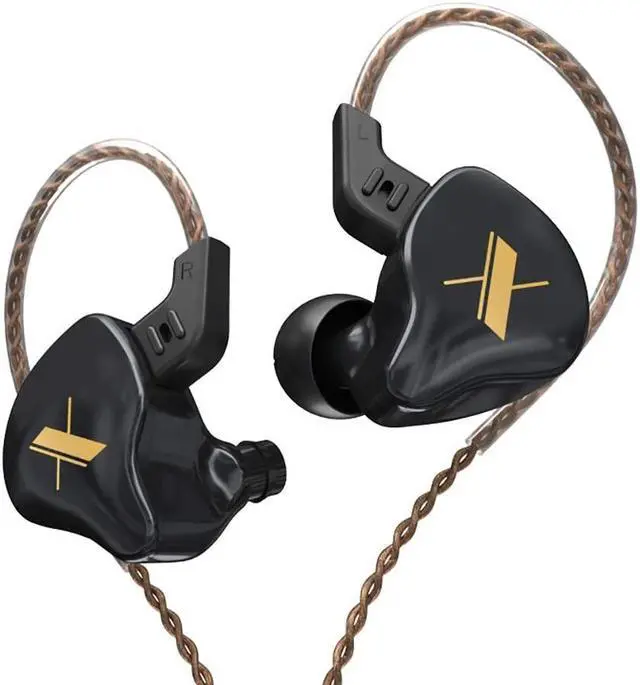 Main image of KZ EDX in-Ear Monitors, HiFi Stereo Stage/Studio IEM Wired Noise Isolating Sport Earphones/Earbuds/Headphones with Detachable Cable 2Pin for Musician Audiophile (Without Mic, Black)