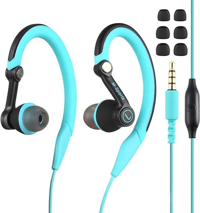 Main image of Sport Wired Earbuds Over Ear in-Ear Earbuds Earhook Running Headphones Headphones with Microphone for iPhone iPod Android Phone (Blue)