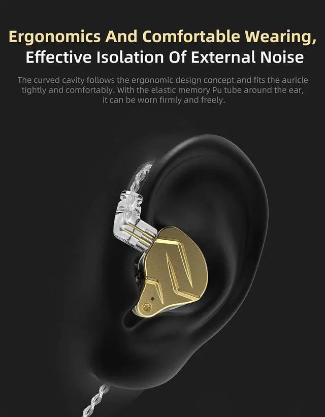 Alt view image 7 of 7 - KZ ZSN Pro X in Ear Monitor Dual Driver IEM Earphone 1BA 1DD Wired Earphone HiFi Sport Gaming Earbuds Headphones Compatibility for Phone Computer Tablet