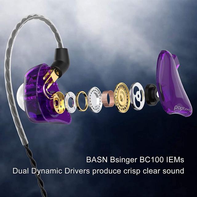 BASN in Ear Monitor Headphones Dual Dynamic Drivers in Ear