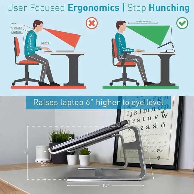Alt view image 6 of 7 - Macally Wireless Bluetooth Keyboard with Mouse and Laptop Stand, Perfect College Gift