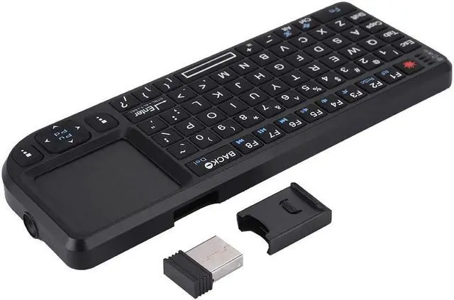 Alt view image 7 of 7 - 2.4GHz Wireless Touchpad Keyboard, Super Thin&Lightweight Rechargeable Ultra Mini Thin USB Backlit Keyboard, Plug and Play Fits for HTPC, for PS3/4