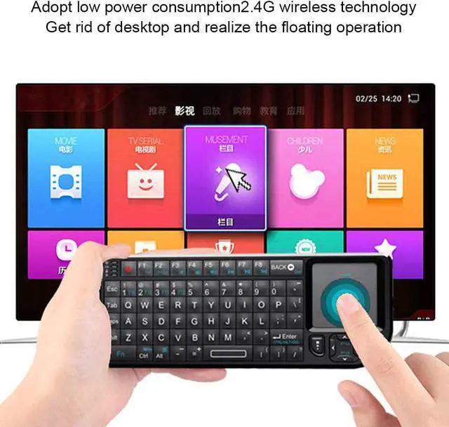 Alt view image 2 of 7 - Lazmin112 Wireless Mini Keyboard,Neutral Founctional, Keyboard,Touchpad Threeinone Multifunctional Wireless Keyboard 2.4G Mouth Touchpad Floating Operation