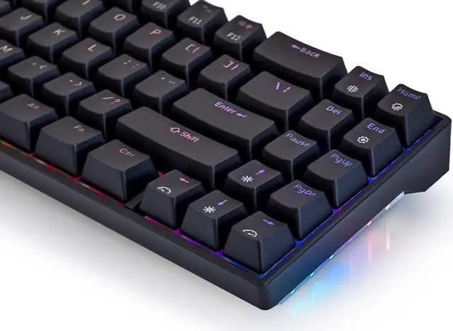 Alt view image 3 of 6 - MEKO Push 65% RGB LED Hotswap Bluetooth Double Shot ABS Mechanical Keyboard (Yellow)