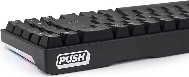 Alt view image 4 of 6 - MEKO Push 65% RGB LED Hotswap Bluetooth Double Shot ABS Mechanical Keyboard (Yellow)