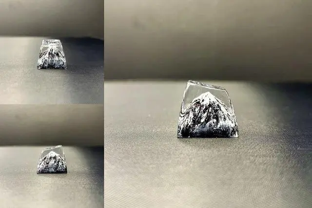 Alt view image 7 of 7 - MECHKYP Handmade Mt .Fuji Backlit Resin Artisan Keycap R4/Esc Key Cap Shine Through Translucent SA Profile for Cherry MX Switch Gaming Mechanical Keyboard,Snow Mountain Under Blue Skies (Black)