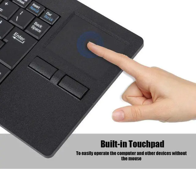 Alt view image 6 of 7 - Hilitand Wired USB Touchpad Keyboard,MC-818 Compact USB Keyboard with Touchpad, 82 Keys, QWERTY and Anti-Slip Mat for Desktop Laptop Computers Notebook