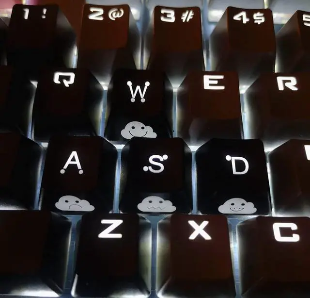 Alt view image 5 of 7 - Replacement WASD Arrow Keycaps UV Coating Backlit Double Shot Key Cap OEM Profile for All MX Mechanical Keyboard (8 Keys WASD+Arrow)