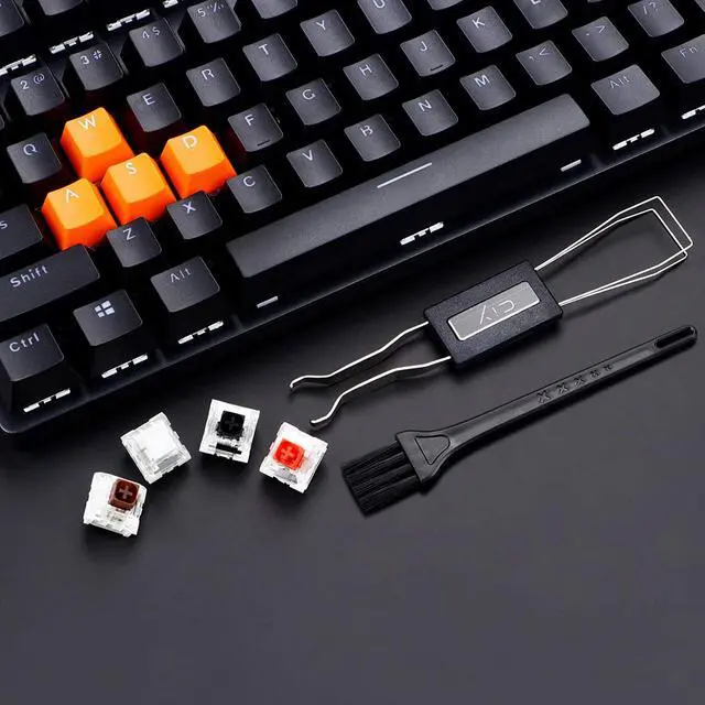 Alt view image 5 of 6 - Keycap Puller Switch Puller Stainless Steel Keycap Removal Tool with 2 Pcs Keyboard Cleaning Brush for Mechanical Keyboard