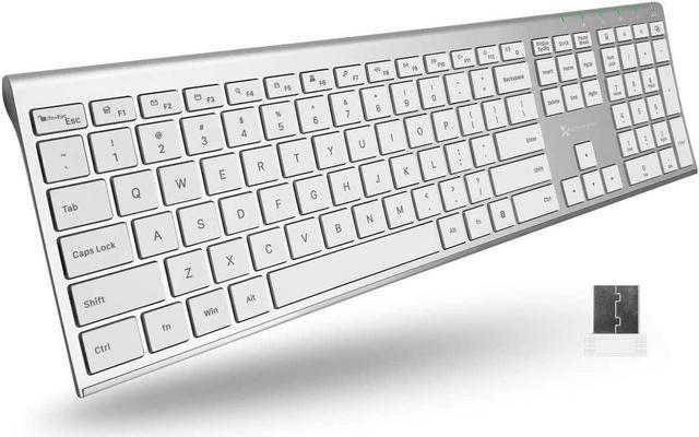 X9 Performance Slim Full Size Wireless Keyboard for Laptop and Desktop PC   Elegant Low Profile 2.4G Computer Keyboard Wireless - Rechargeable Flat  Keyboard with Number Pad, 110 Silent Keys - Aluminum 