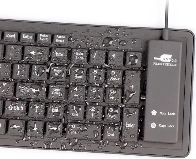 Alt view image 5 of 5 - Foldable Silicone Keyboard USB Wired Waterproof Rollup Keyboard for PC Notebook Laptop (All Black)