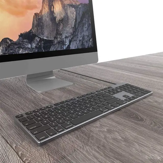 Alt view image 2 of 7 - Aluminum USB Wired Keyboard with Numeric Keypad for Mac Pro Mini Mac iMac iMac Pro MacBook Pro/Air Laptop and PC Computer