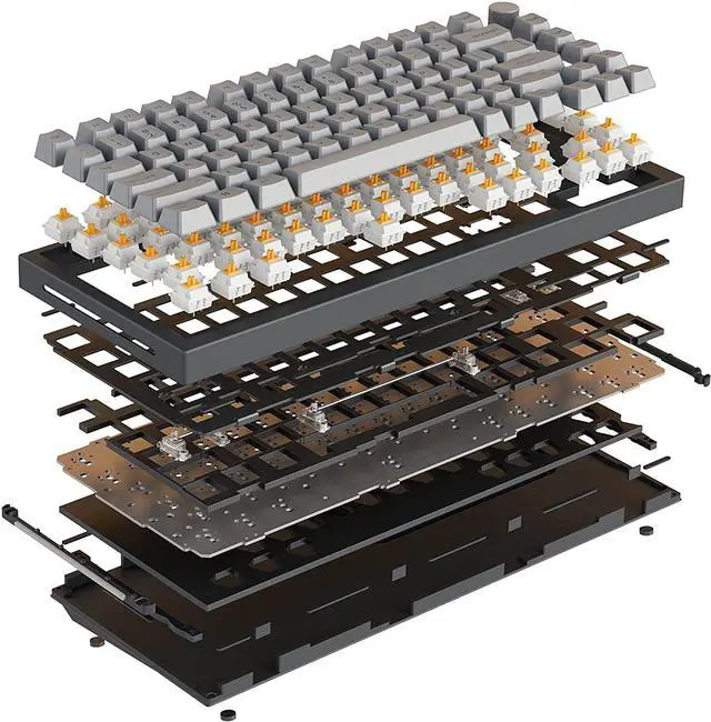 Alt view image 5 of 7 - Glorious Gaming - GMMK PRO Barebones Keyboard Kit (USA ANSI) Compact 75% Keyboard w/Knob, Black Aluminum, Custom DIY Mechanical Keyboard, TKL, Hotswap, Cherry MX Style, Backlit RGB, USB-C Removable