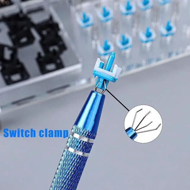 Alt view image 3 of 5 - 4 Pieces Keyboard Lube Switch Puller Kit IC Extractor Switch Puller Key Cap Puller Fine Head Grease Brush for Disassembly of Keyboard Electronic Component(4pcs Keyboard Puller Set)
