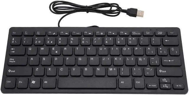 Main image of Wendry Mini Keyboard Wired Ultra-Thin 78 Keys USB Keyboards,Portable Spanish Keyboard USB for Desktop Computer,Suitable for Both Office and Games,Black