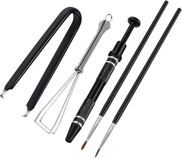 Main image of SAVITA 5 Pcs Mechanical Keyboard Lube Switch Puller Set Kit, Keycap Switch Remover Opener Keyboard Cleaner Tool Including Key Caps Puller, Switch Clamp, Stem Holder, Lube Pens (Black)