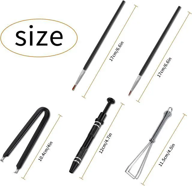 Alt view image 2 of 6 - SAVITA 5 Pcs Mechanical Keyboard Lube Switch Puller Set Kit, Keycap Switch Remover Opener Keyboard Cleaner Tool Including Key Caps Puller, Switch Clamp, Stem Holder, Lube Pens (Black)