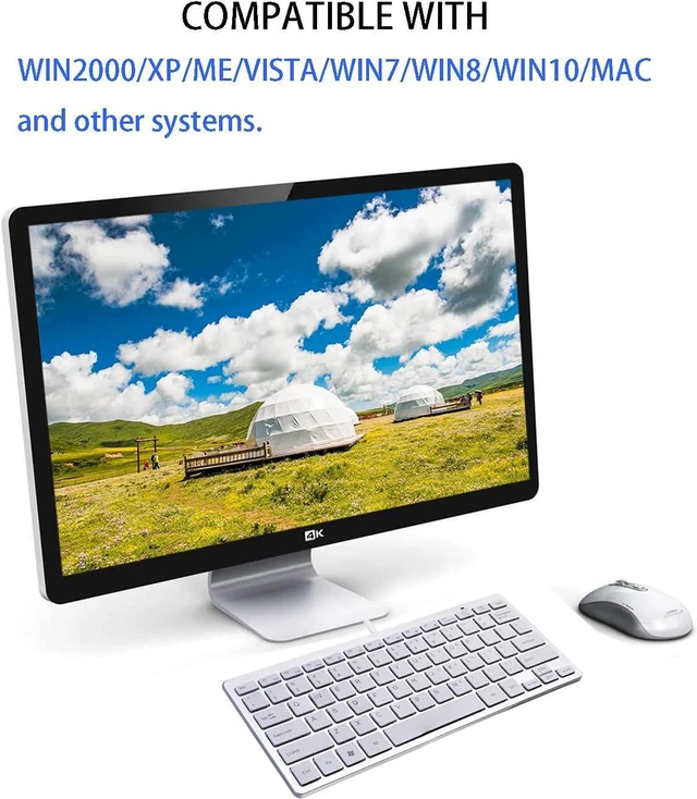 Alt view image 7 of 7 - Powboro 2021 Upgraded PC Computer Laptop Mini USB Wired Keyboard for Mac and Windows 78 Scissor Keys Small Super Thin Compact Multimedia Keyboard (Silver)