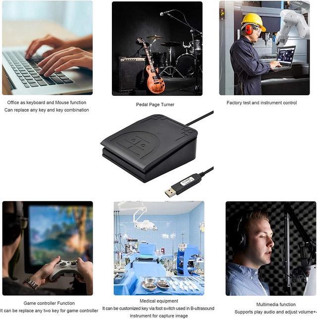 Alt view image 7 of 7 - USB Foot Pedal Mechanical Switch Control One Key Program Computer Keyboard Mouse String Game Macro MIDI Cotroller Action HID (Single Pedal)