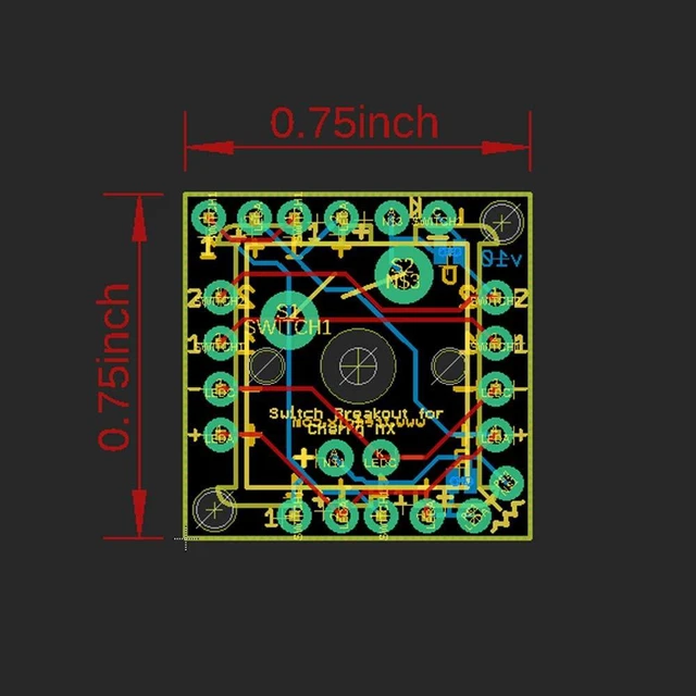 Alt view image 6 of 7 - Treedix 9pcs Key Switch Breakout Prototype PCB Board Compatible with Cherry MX