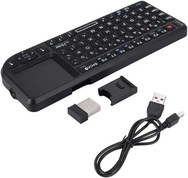 Alt view image 6 of 6 - 2.4GHz Touchpad Keyboard,A8 Mini Rechargeable Ultra-Thin Mini USB Backlit Keyboard with IR Light for HTPC for /4 for 360 and ONE(QWERTY Keypad)