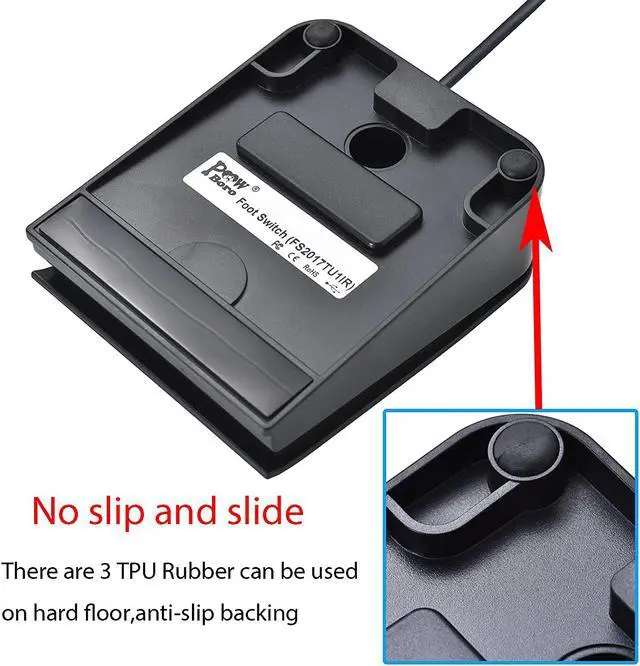 Alt view image 3 of 7 - Powboro USB Foot Switch Single Pedal Control Custom Program PC Computer Keyboard Map Multimedia Key Photoelectric Optical Switch Transcription HID for PC Video Game,Push to talk