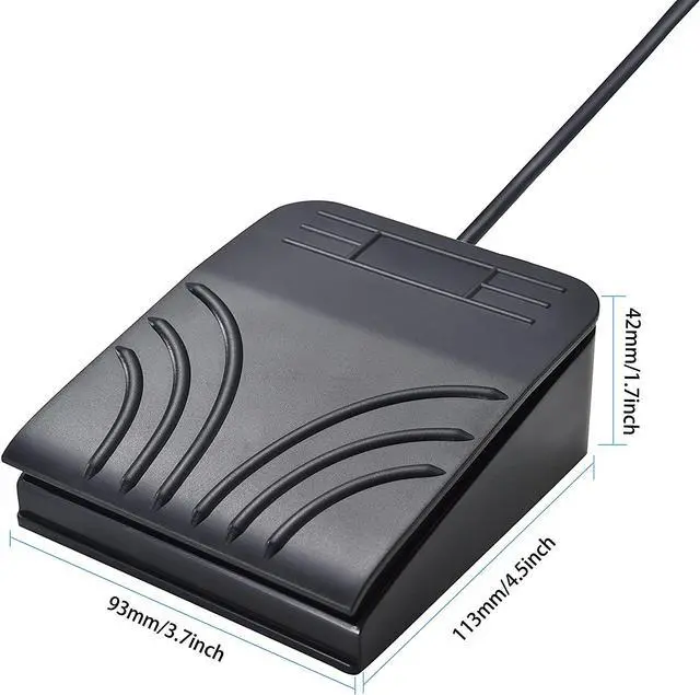 Alt view image 7 of 7 - Powboro USB Foot Switch Single Pedal Control Custom Program PC Computer Keyboard Map Multimedia Key Photoelectric Optical Switch Transcription HID for PC Video Game,Push to talk