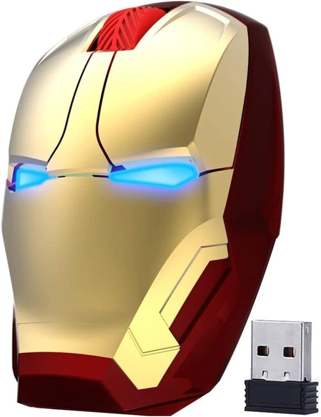 Main image of Wireless Iron Man Mouse 2.4G Optical Computer Mouse for Desktop Laptop PC Mac (Gold)
