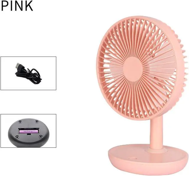 Alt view image 2 of 5 - BENHAI USB Mini Desk Fan, Portable Fan 48° Rotation Angle Table Fan 2 Speeds Fan Quiet Fan USB Fan for for Home Bed Office Outdoor Travel (Color : Pink)