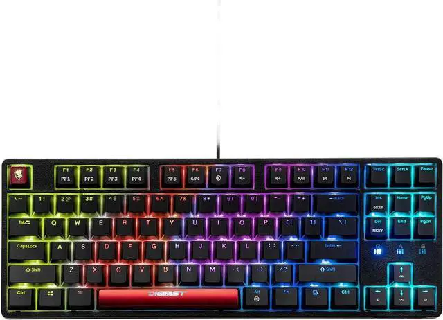 Alt view image 6 of 7 - DIGIFAST CS-21 Mechanical Gaming Keyboard - RGB Backlit Tenkeyless Gaming Chronus Series with Cherry MX Red Switches