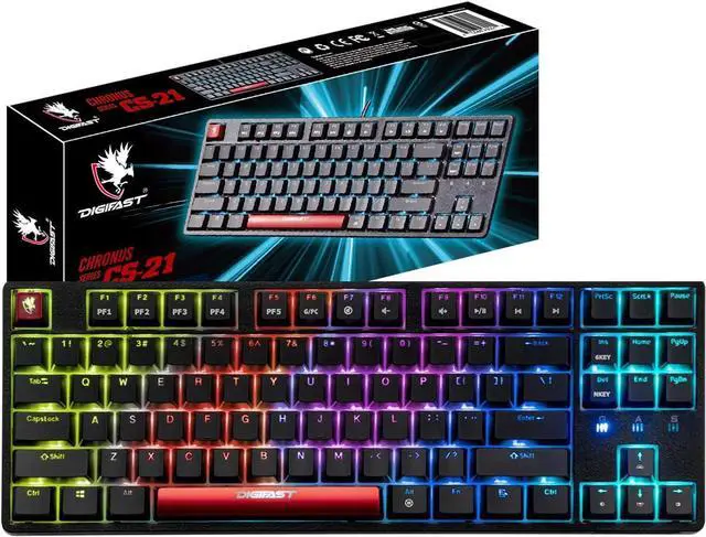 Main image of DIGIFAST CS-21 Mechanical Gaming Keyboard - RGB Backlit Tenkeyless Gaming Chronus Series with Cherry MX Red Switches