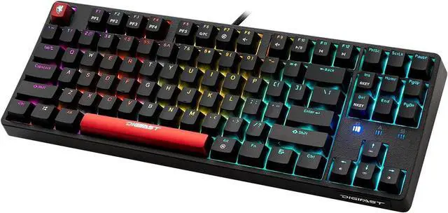 Alt view image 3 of 7 - DIGIFAST CS-21 Mechanical Gaming Keyboard - RGB Backlit Tenkeyless Gaming Chronus Series with Cherry MX Red Switches