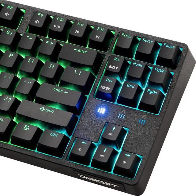 Alt view image 4 of 7 - DIGIFAST CS-21 Mechanical Gaming Keyboard - RGB Backlit Tenkeyless Gaming Chronus Series with Cherry MX Red Switches