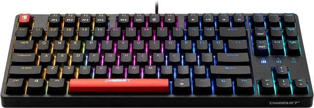Alt view image 5 of 7 - DIGIFAST CS-21 Mechanical Gaming Keyboard - RGB Backlit Tenkeyless Gaming Chronus Series with Cherry MX Red Switches