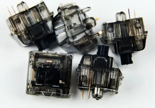 Alt view image 4 of 7 - Custom Switch Gateron Ink 5 pin V2 Switches Transparent Smokey Housing Black Red Blue Silent Black Yellow for Mechanical Keyboard (70 PCS, Black Ink)