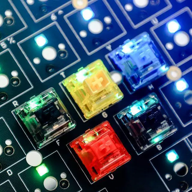 Alt view image 7 of 7 - Custom Switch Gateron Ink 5 pin V2 Switches Transparent Smokey Housing Black Red Blue Silent Black Yellow for Mechanical Keyboard (70 PCS, Black Ink)