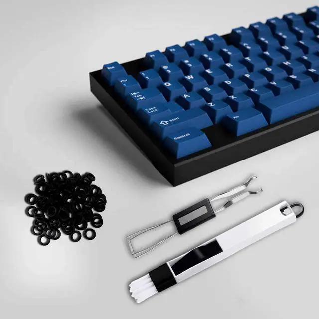 Alt view image 7 of 7 - Keyboard Cleaning Tool Kit, Keyboard Cap Remover, Stainless Steel Keyboard Puller Keycap Removal Tool, Window Door Track Cleaning Brush, 200 o-Ring Switch Dampeners Thick (MULTI)