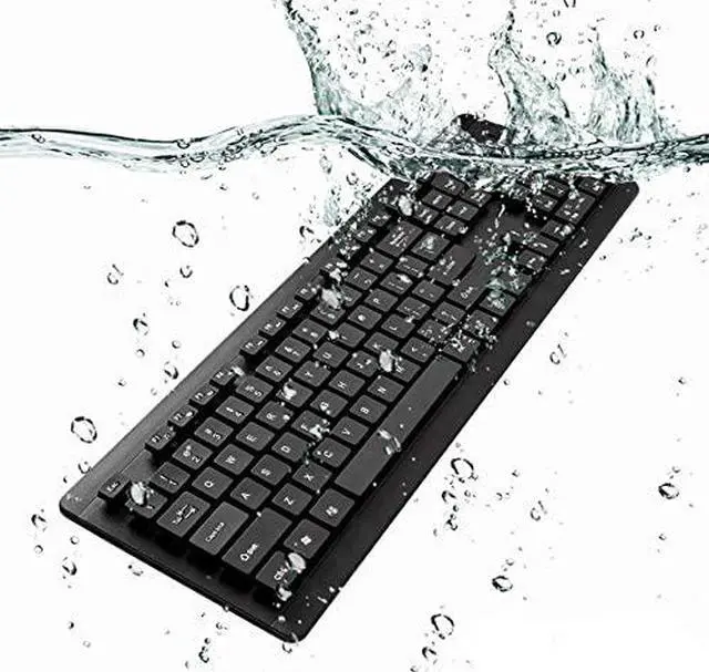 Alt view image 2 of 7 - BoxWave Keyboard Compatible with ECOHERO Lambda Laptop (15.6 in) - AquaProof USB Keyboard, Washable Waterproof Water Resistant - Jet Black