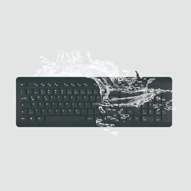 Alt view image 7 of 7 - BoxWave Keyboard Compatible with ECOHERO Lambda Laptop (15.6 in) - AquaProof USB Keyboard, Washable Waterproof Water Resistant - Jet Black