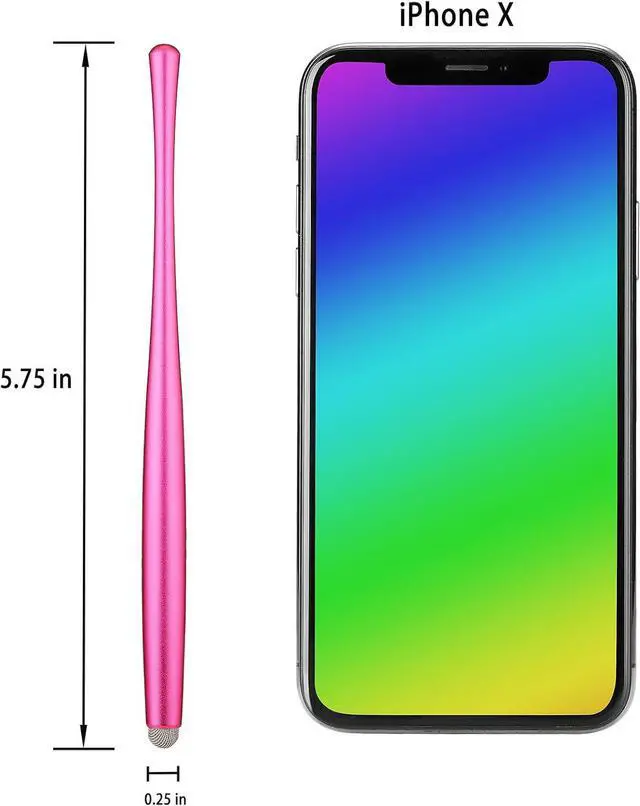 Alt view image 5 of 7 - Slim Waist Stylus Pen for Touch Screen Compatible with iPad iPhone Kindle Fire 8 Extra Replaceable Hybrid Fiber Tips (Pink Purple Blue Rose Gold)