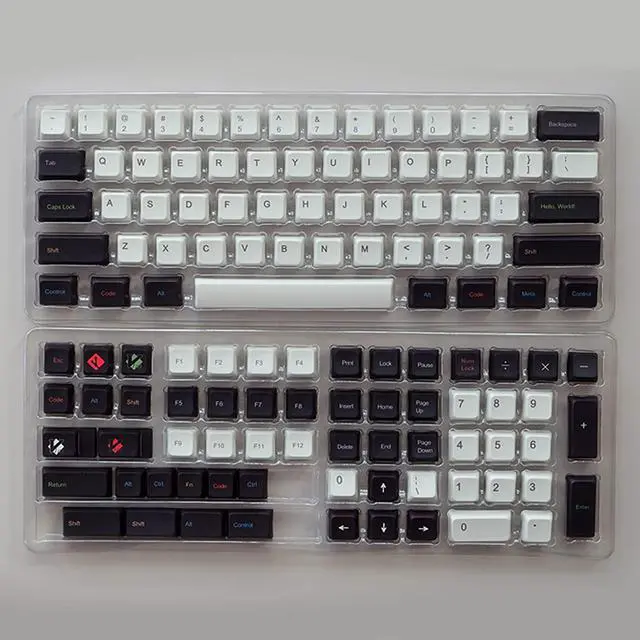 Alt view image 2 of 6 - PBT Programmer Theme Keycaps, XDA Profile, Dye Sublimation Keycap, Suitable for 60%/65%/75%/TKL/80%/90%/100% Layout Mechanical Keyboard (White)