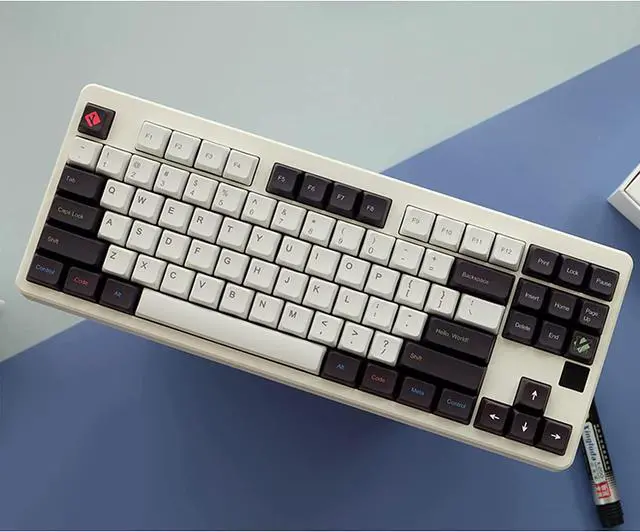Alt view image 5 of 6 - PBT Programmer Theme Keycaps, XDA Profile, Dye Sublimation Keycap, Suitable for 60%/65%/75%/TKL/80%/90%/100% Layout Mechanical Keyboard (White)