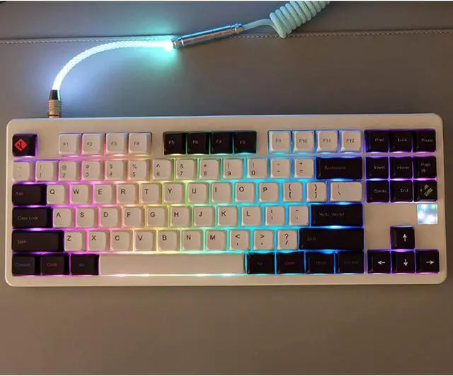 Alt view image 4 of 6 - PBT Programmer Theme Keycaps, XDA Profile, Dye Sublimation Keycap, Suitable for 60%/65%/75%/TKL/80%/90%/100% Layout Mechanical Keyboard (White)