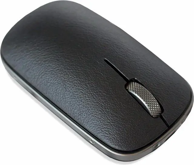 Alt view image 2 of 7 - Azio Retro Classic Bluetooth Mouse (Gunmetal) - Genuine Leather Topped with Pixart Precision Tracker