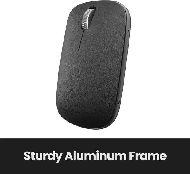 Alt view image 5 of 7 - Azio Retro Classic Bluetooth Mouse (Gunmetal) - Genuine Leather Topped with Pixart Precision Tracker