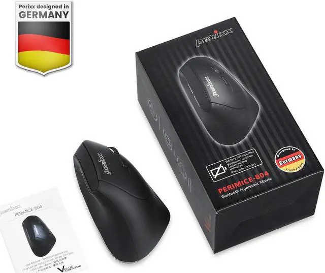 Alt view image 7 of 7 - Perixx PERIMICE-804 Bluetooth Vertical Mouse, Bluetooth Connection for Windows and Android System, Works Without USB Receiver, Black